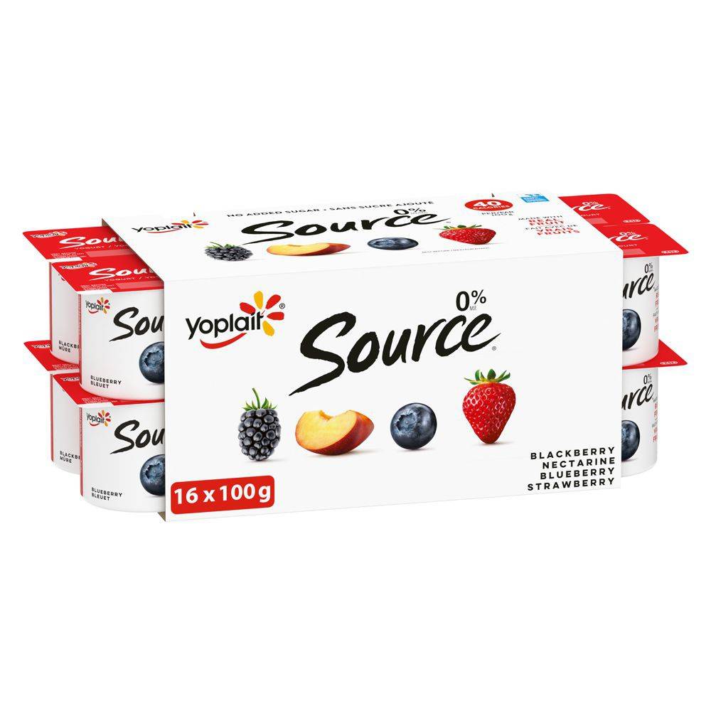 Yoplait Source Yogurt Variety pack, Assorted (1.6 kg, 16 ct)