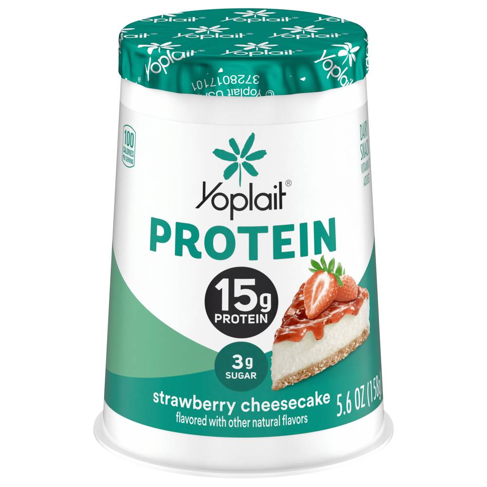 Yoplait Protein Yogurt Cultured Dairy Protein Snacks, Strawberry-Cheesecake (5.6 oz)