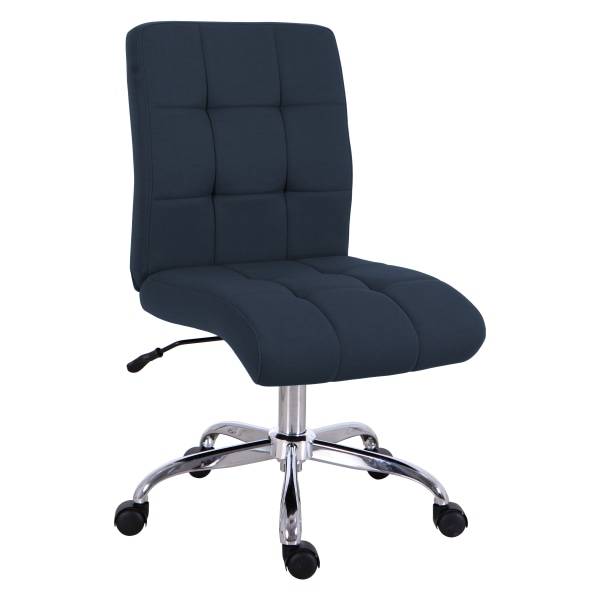 Brenton Studio Dexie Quilted Fabric Low-Back Task Chair, Navy