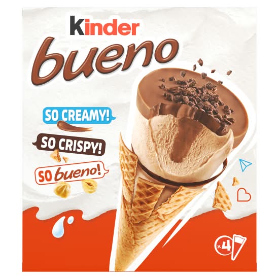 Kinder Bueno Ice Cream Cones (4 x 90ml)