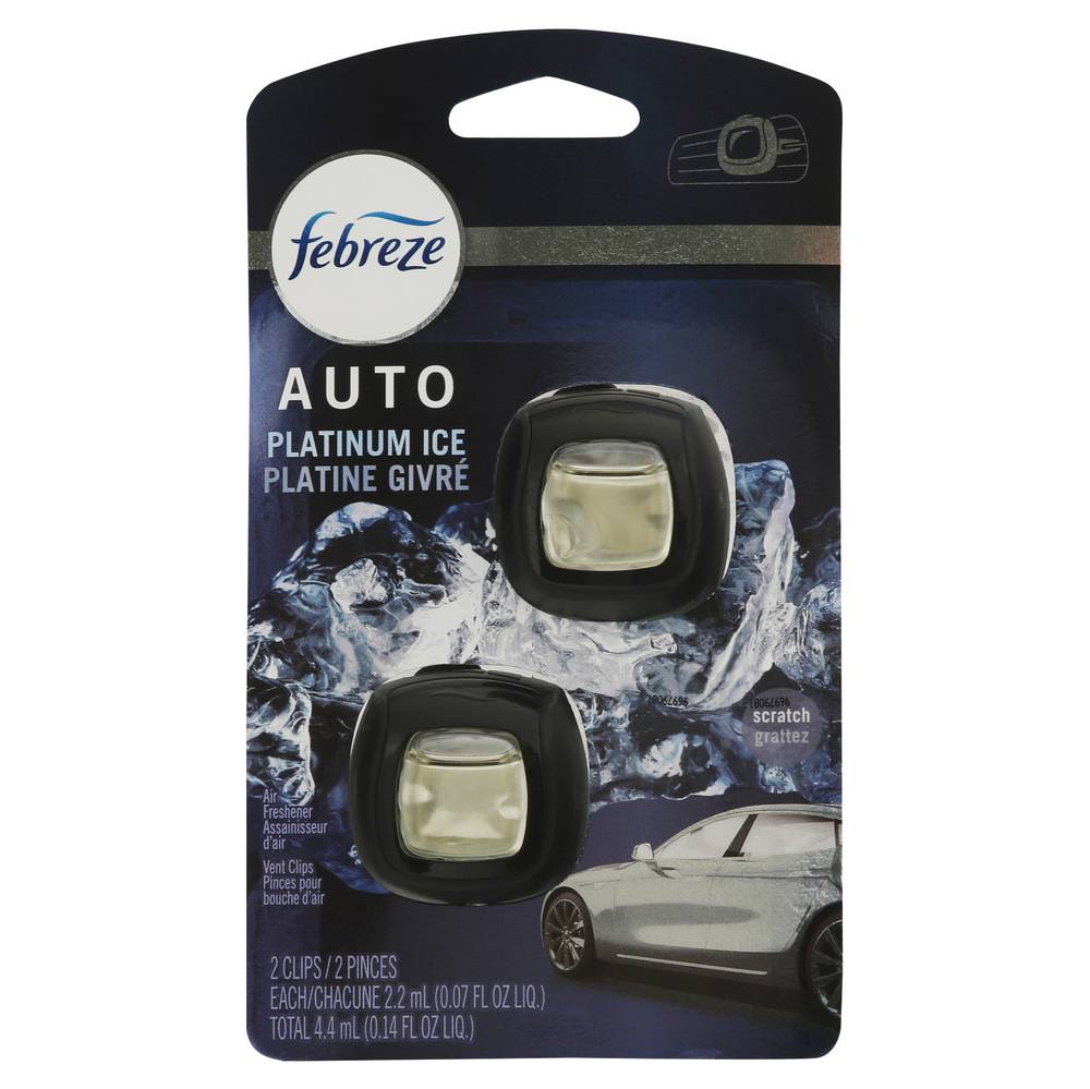 Febreze Auto Vent Clips Platinum Ice Air Freshener (0.14 fl oz, 2 ct)