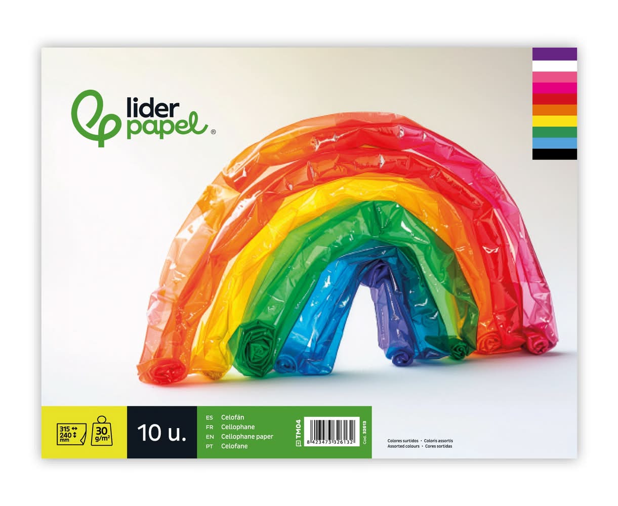 Papel Celofane 10 Folhas 31.5 x 24cm Liderpapel