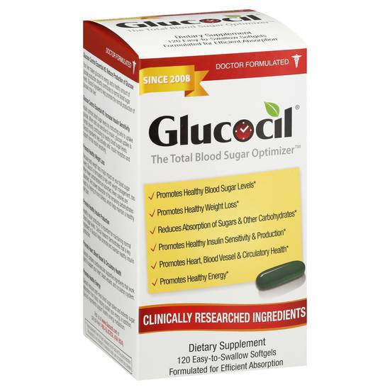 Glucocil Blood Sugar Optimizer Supplement Softgels
