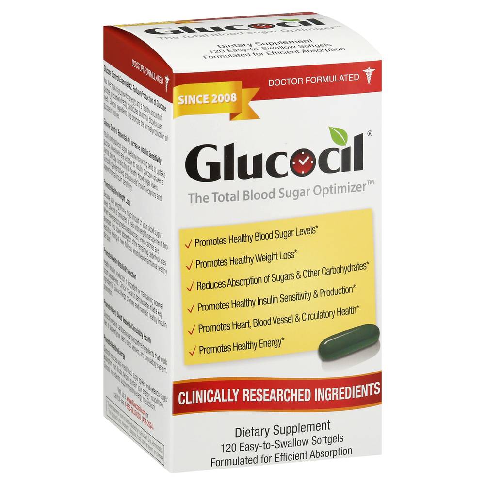 Glucocil Total Blood Sugar Optimizer Dietary Supplement Softgels (120 ct)