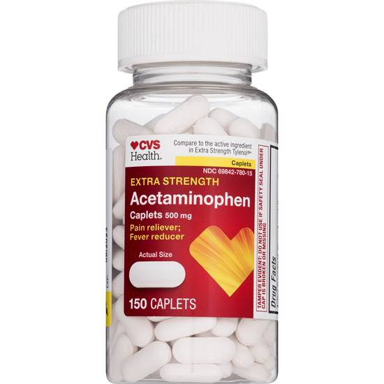 CVS Health, Extra Strength Acetaminophen, Pain Relief Caplets, 500 mg, 150 CT