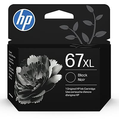 HP 67XL Black High Yield Ink Cartridge, Prints Up to 240 Pages (3YM57AN#140)