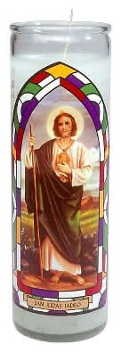 Continental Candle Company San Judas Tadeo Candle, White