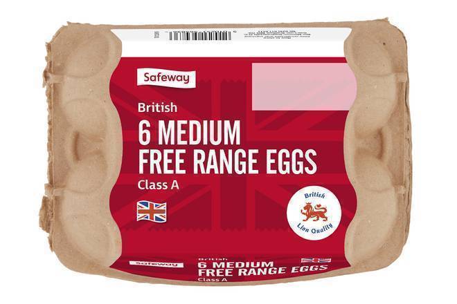 Safeway Medium Free Range Eggs 6pk