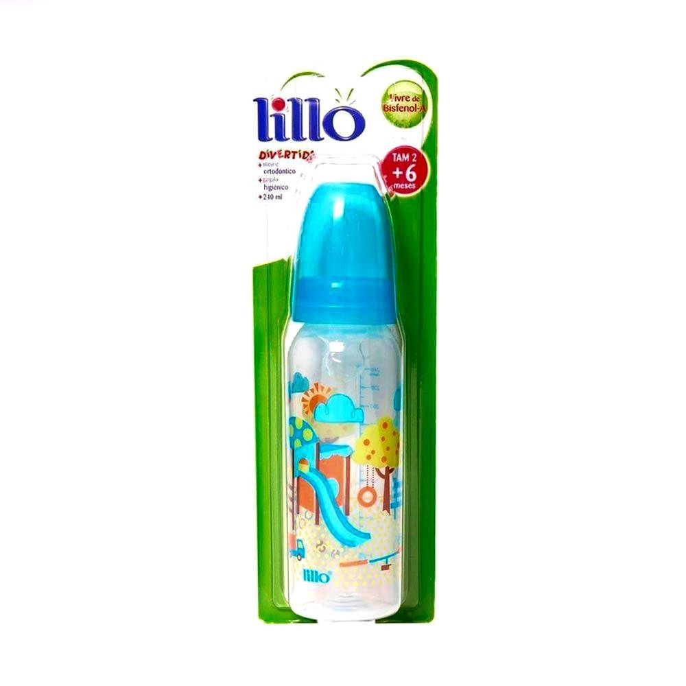 Lillo mamadeira divertida azul silicone ortodôntico (240ml)