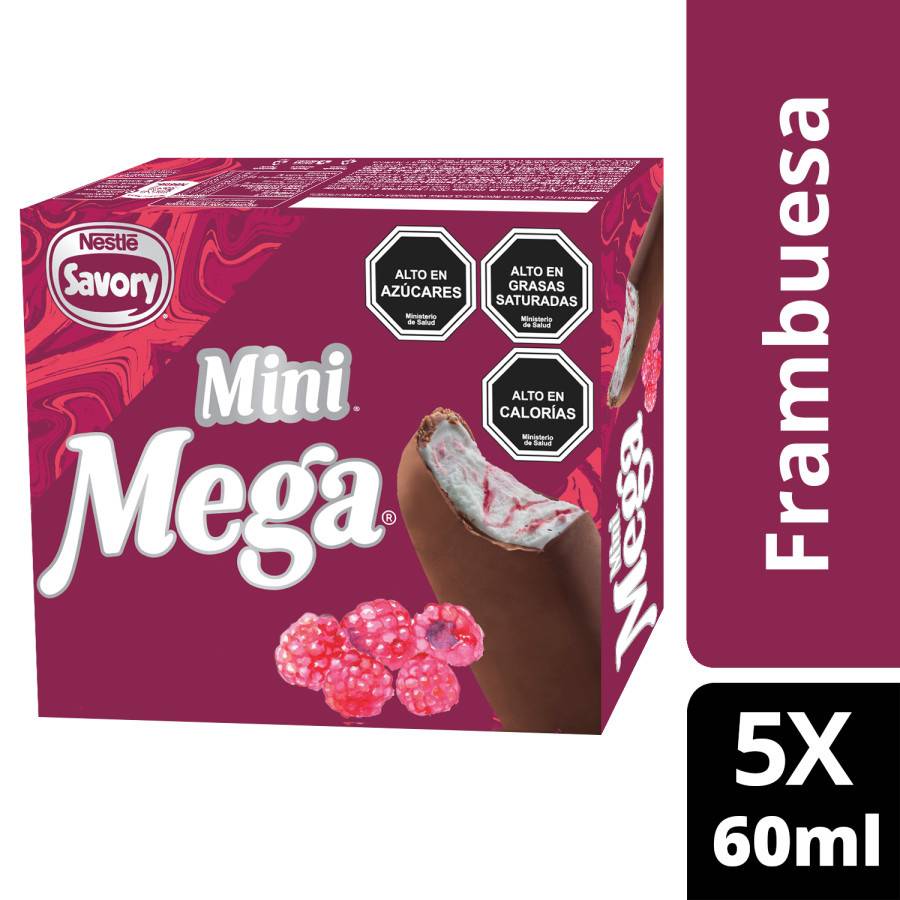 Savory helado mega mini frambuesa (5 un)