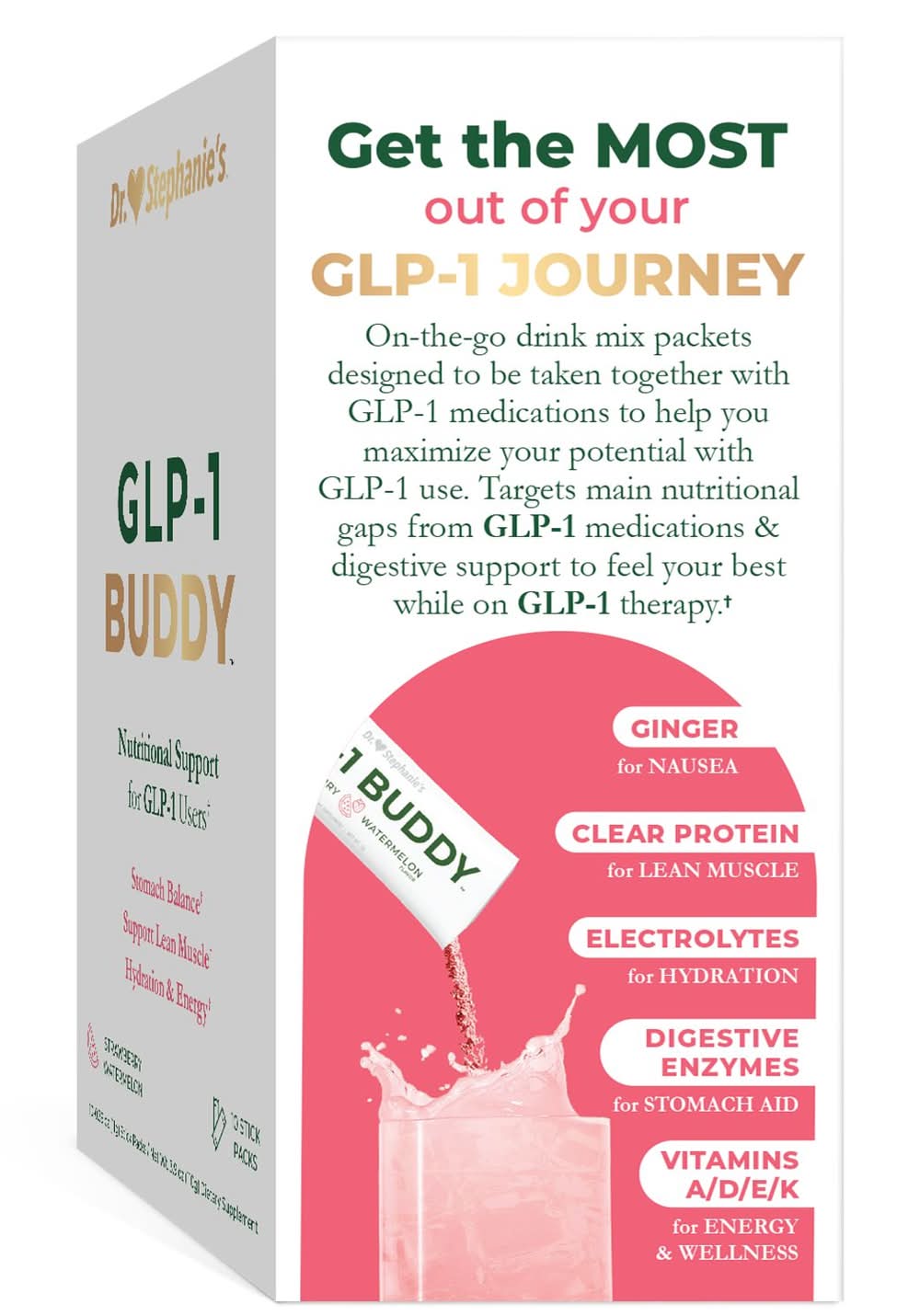 glp-1 at cvs CVS Pharmacy - Dr. Stephanie's Glp-1 Buddy Nutrition Support Protein Drink  Mix, Strawberry-Watermelon (10 x 0.39 oz) - Delivery in Under an Hour