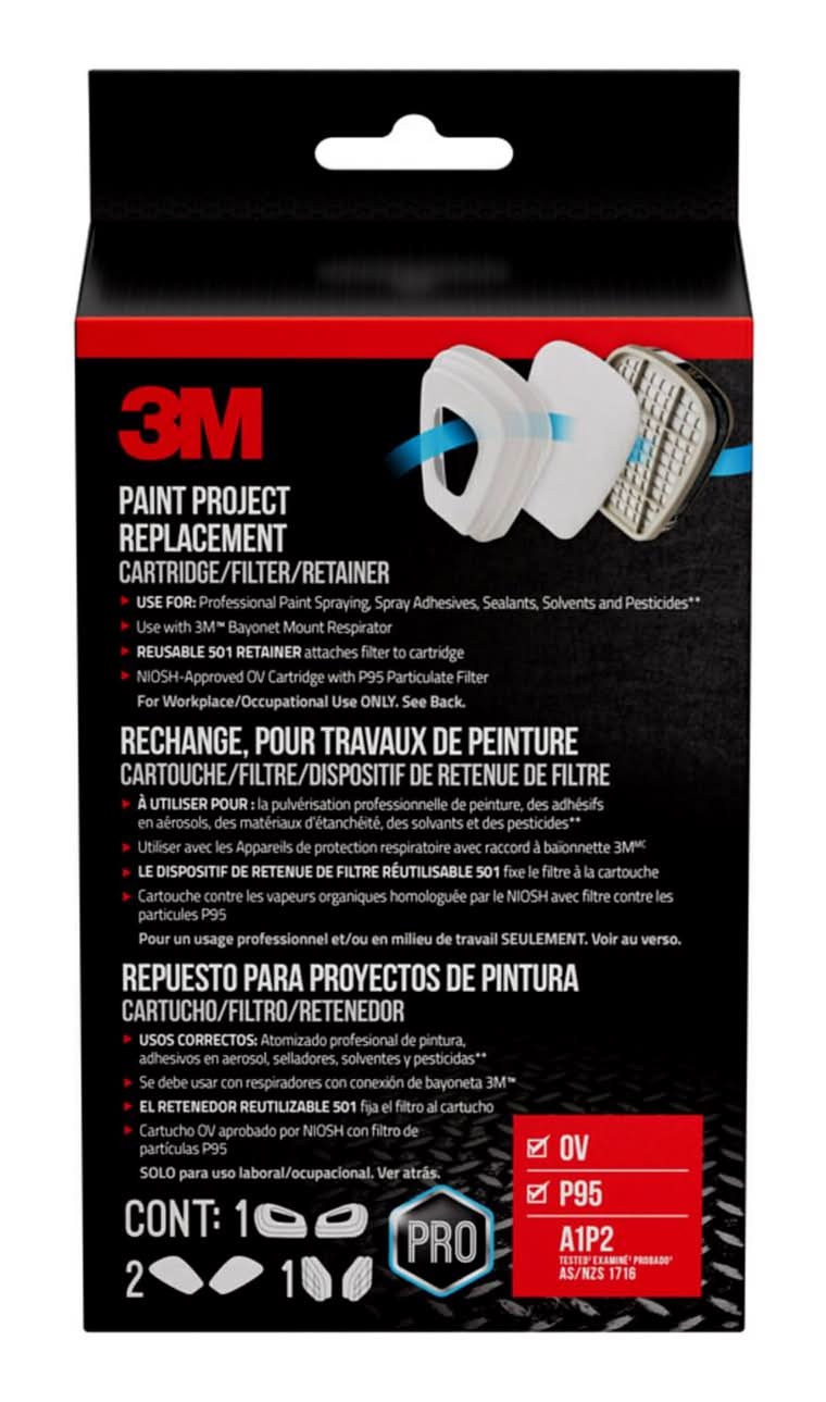 3M P95 Paint Project Respirator Supply Kit 6000 & 7000 Gray 8 Pc