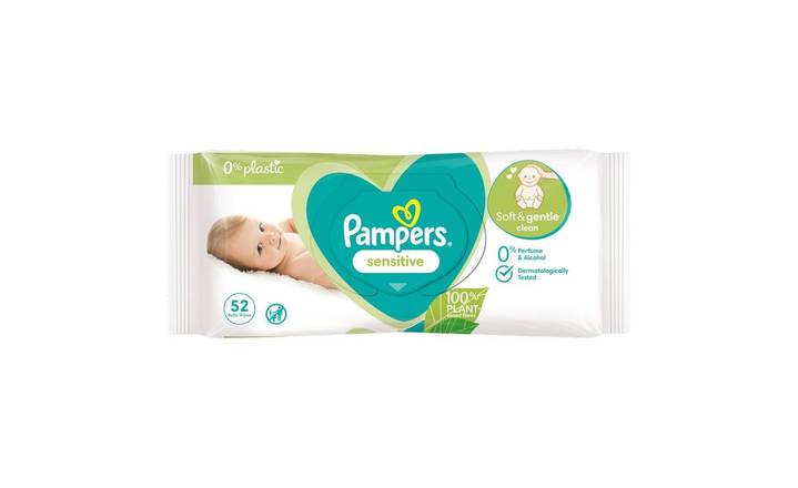 Pampers Sensitive Baby Wipes Plastic Free 1 Pack = 52 Baby Wet Wipes (403467)