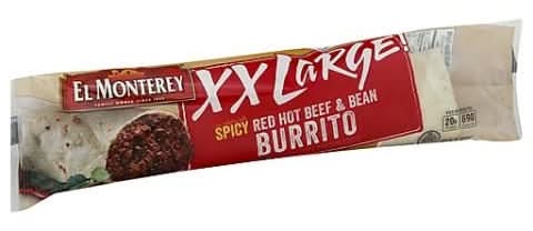 El Monterey Spicy Red Hot Beef & Bean Burrito 10oz