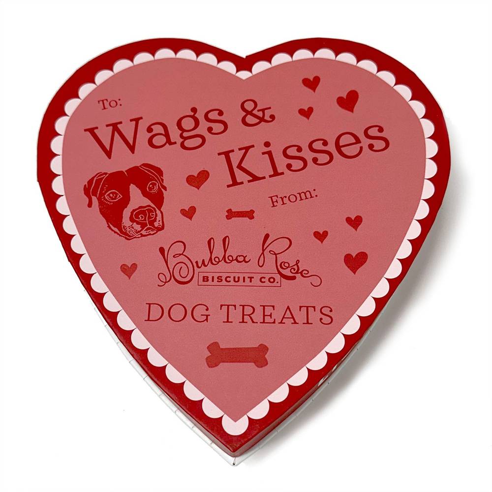 Bubba Rose Biscuit Co. Wags & Kisses Dog Treat Valentine's Box, 13 ct