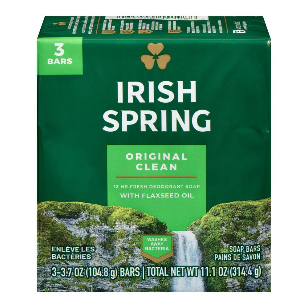 Irish Spring Original Clean Deodorant Soap Bars (314 g, 3 ct)