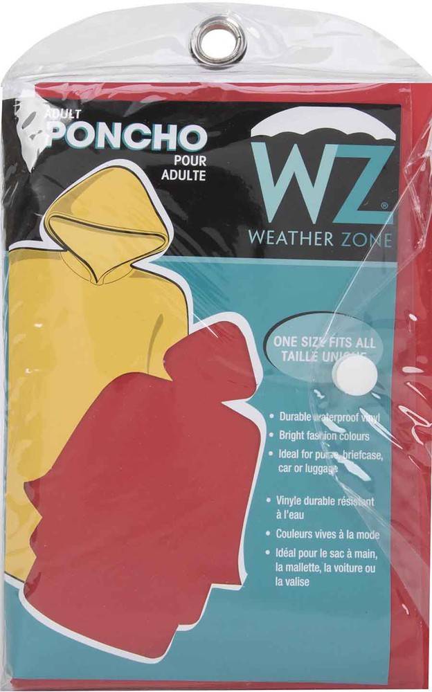 Weather Zone Adult Rain Poncho (1 unit)