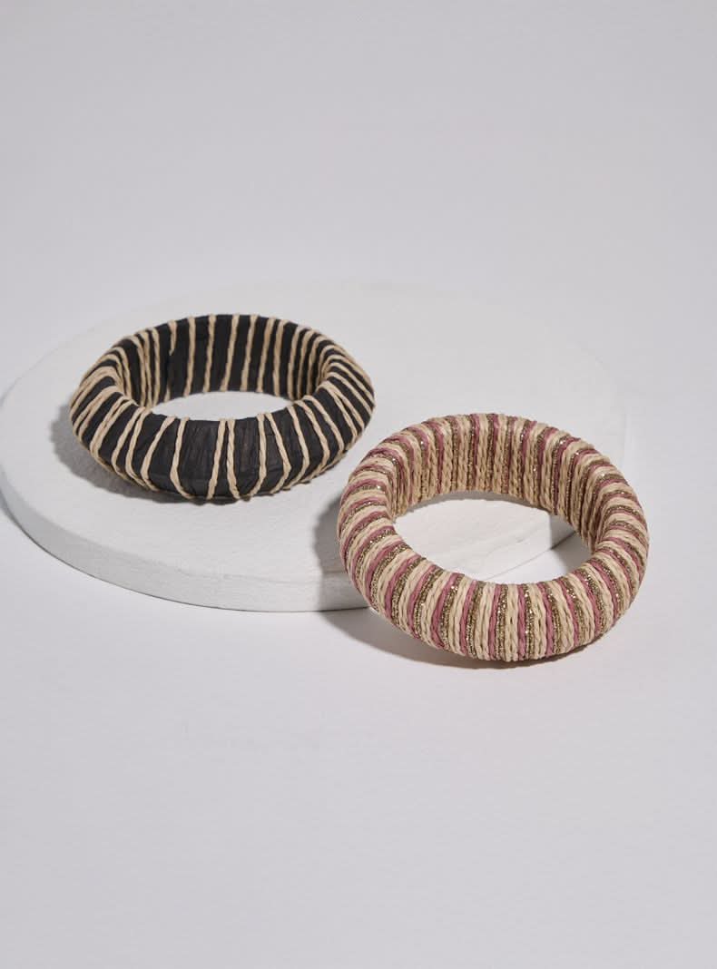 Umbrale Pulsera Pack 2 Esclavas Raffia diseño 1 talla única