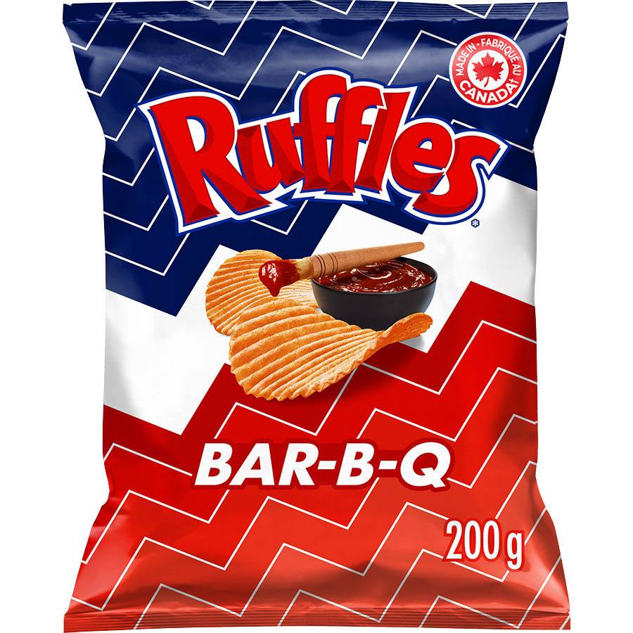 Ruffles Bar-B-Q Potato Chips, Bbq (200 g)
