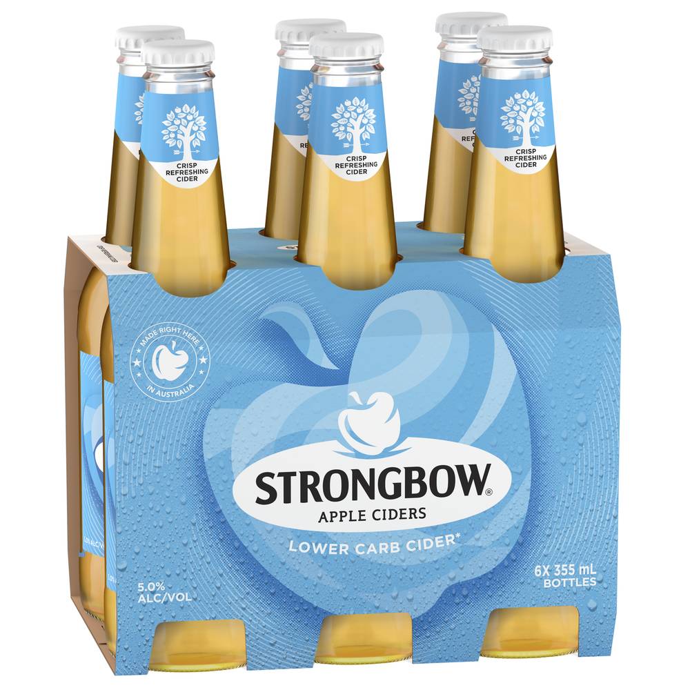 Strongbow Lower Carb Cider Bottle 355mL X 6 pack