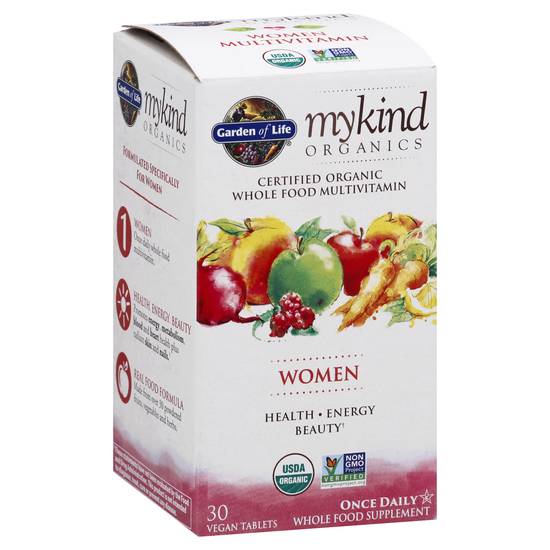 Garden Of Life Mykind Organics Women Vegan Tablets Whole Food Multivitamin (30 ct)