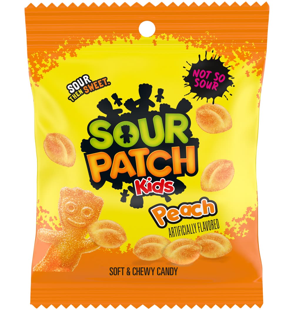 Sour Patch Kids Soft & Chewy Candy, Peach (3.57 oz)