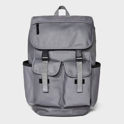 Goodfellow & Co. Men's Backpack With Buckles, 18.5 in, Gray
