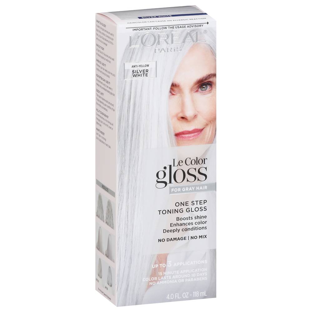 L'Oréal Le Color Gloss One Step Toning Gloss, Silver White (4 fl oz)