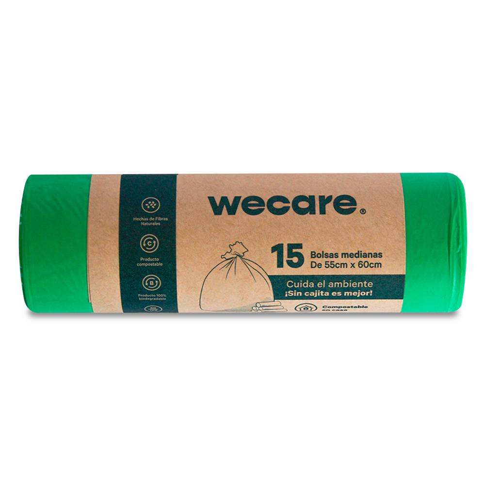 We care bolsa de basura a base de plantas (15 piezas)