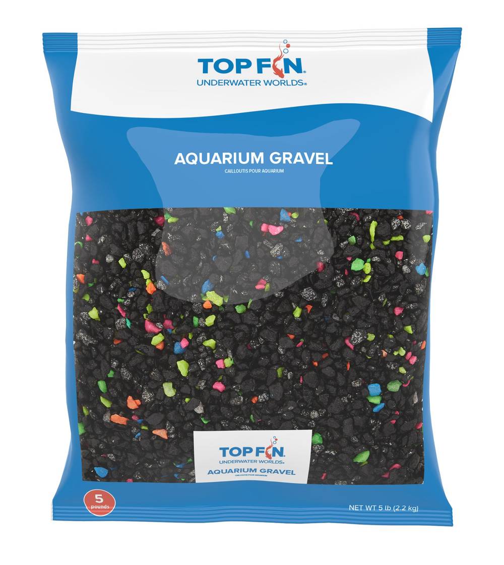 Top Fin Premium Aquarium Gravel, Black-Neon (5 lbs)