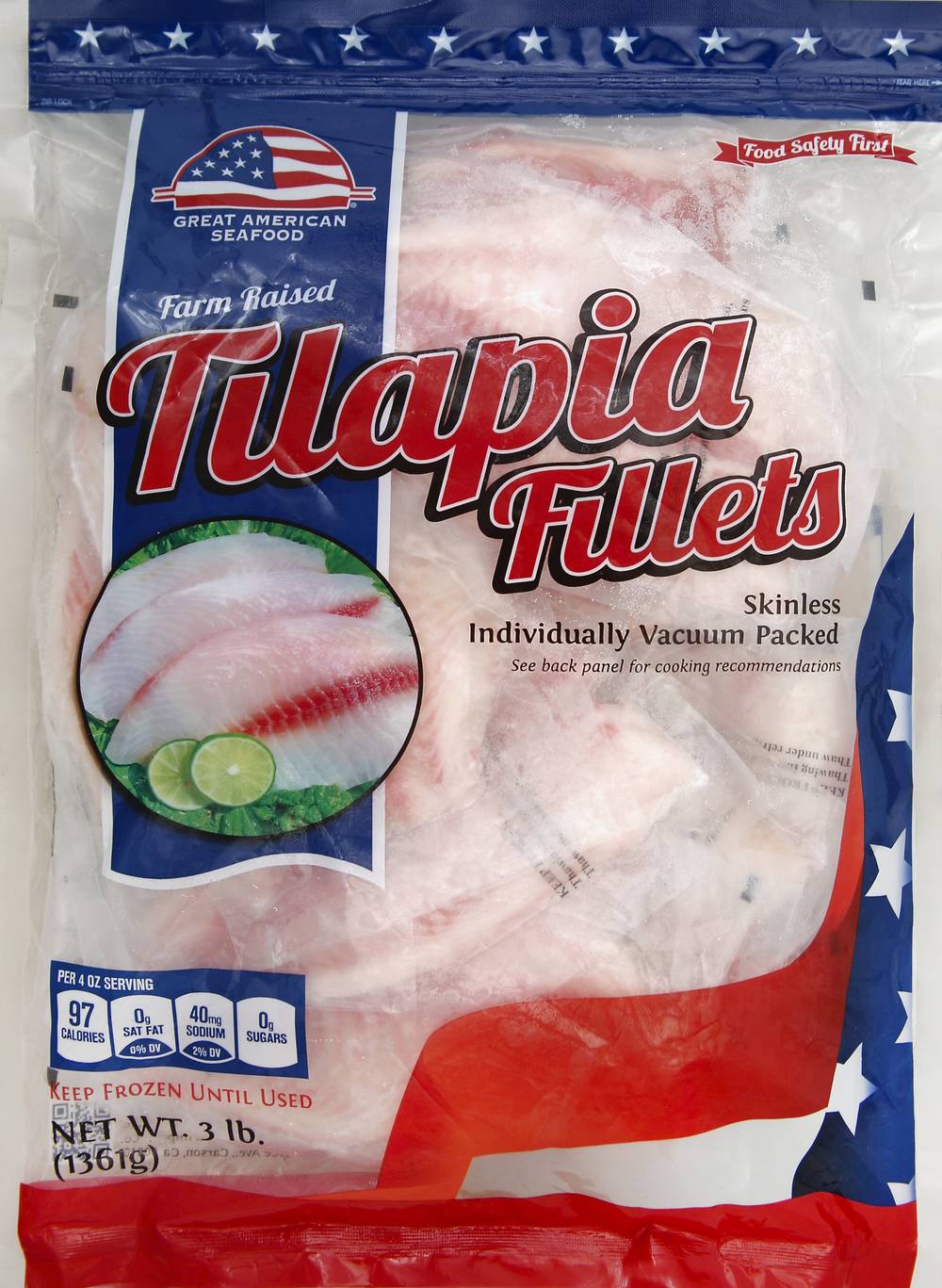 Great American Seafood Imports Co. Tilapia Fillets (3 lbs)