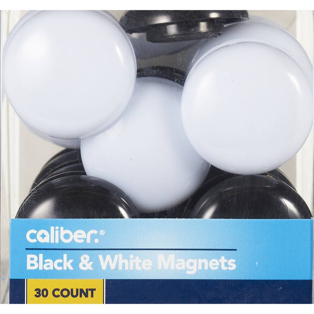 Caliber Black & White Magnets, 30 ct