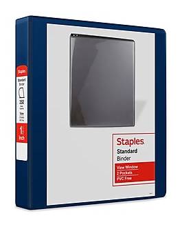 Staples 1 1/2 3-Ring View Binder, D-Ring, Navy Blue (55419/26439)