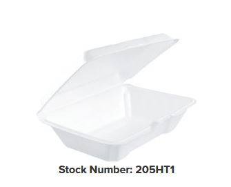 Dart - Hinged White Foam  Container with Lid, 9x6x3 - 200 ct (1X200|Case of 1)