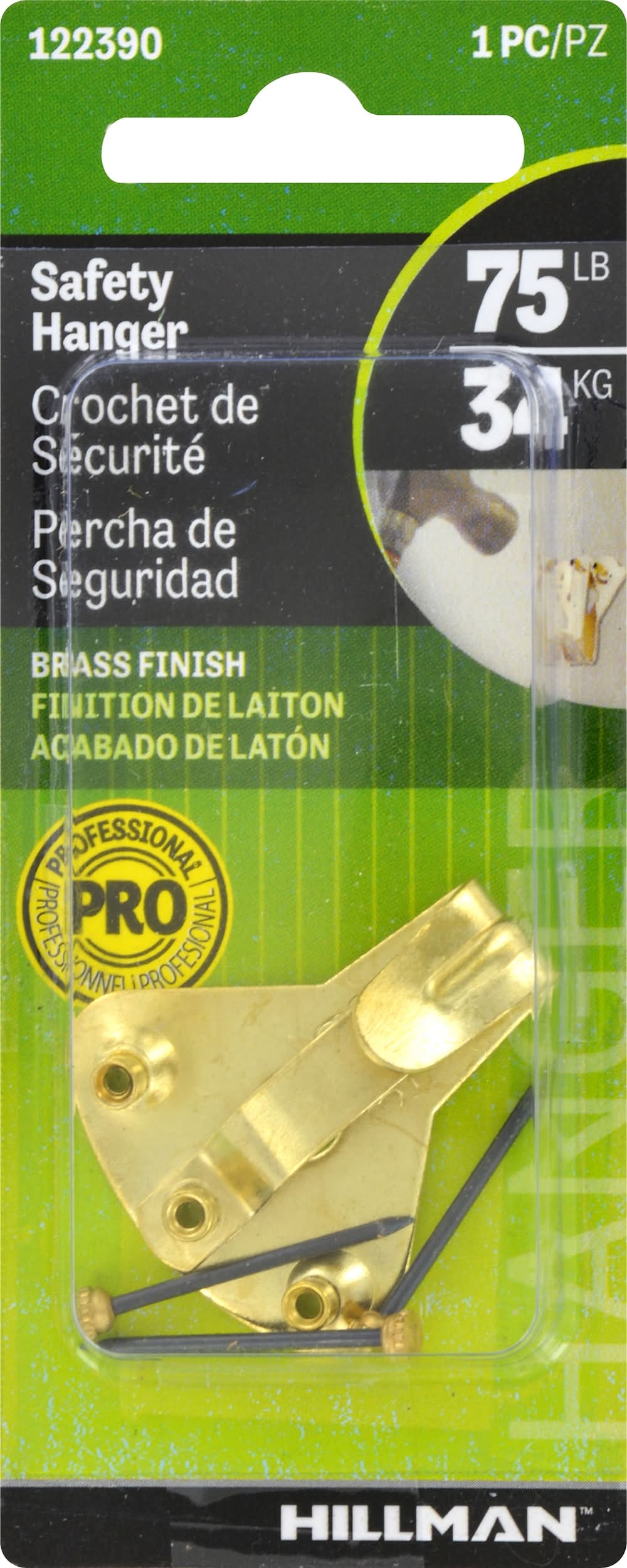 Hillman Brass 75-lb Capacity Hanging hooks and nails