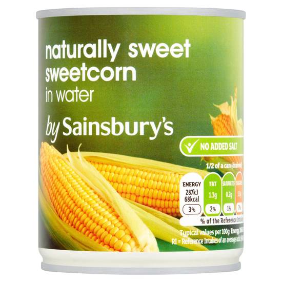 Sainsbury's Naturally Sweet Sweetcorn In Water 198g (157g*)