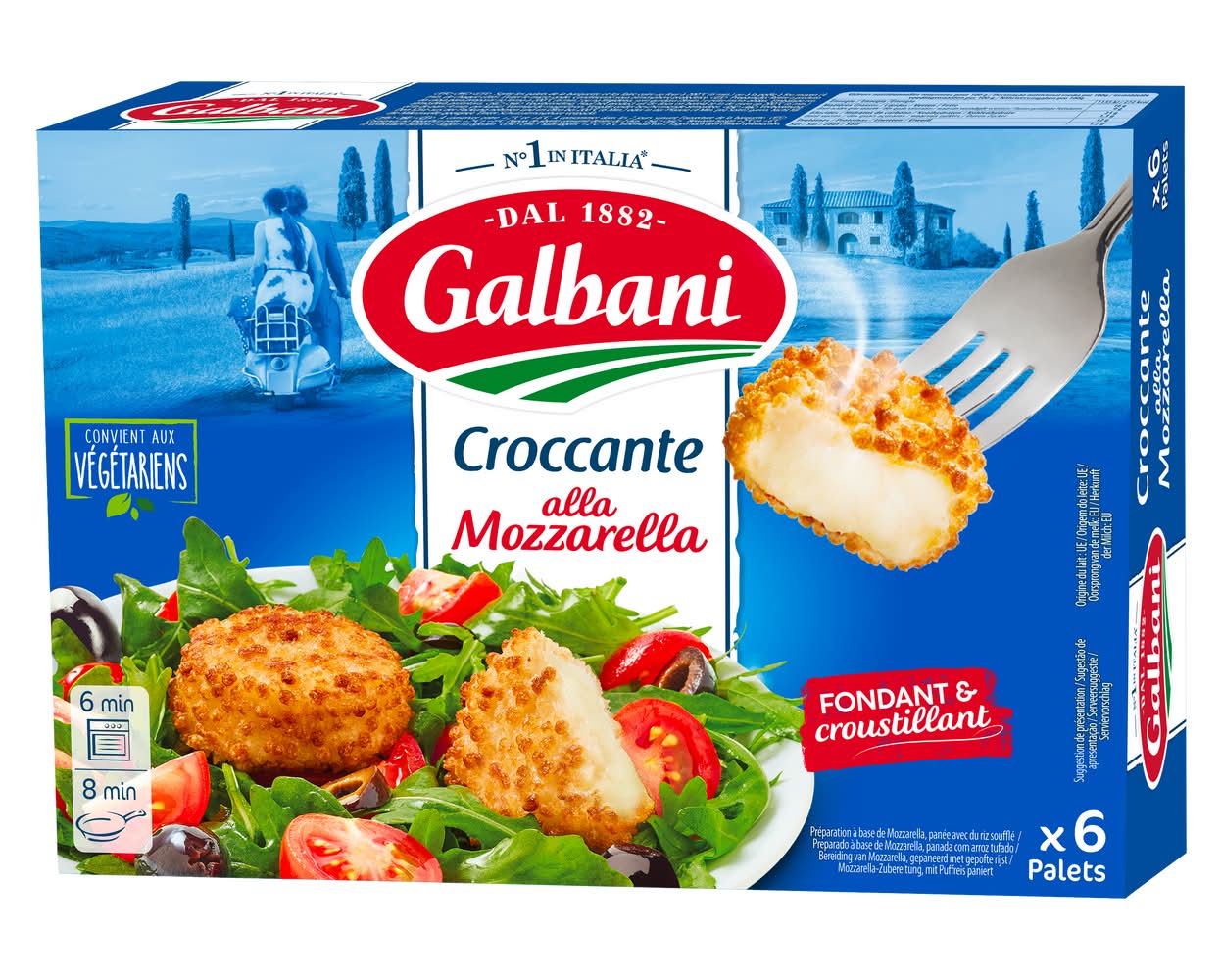 Galbani - Fromage croustillant à la mozzarella fondante (6 x 25g)