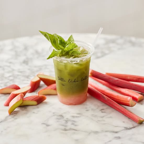 Matcha Rhubarb Spritz
