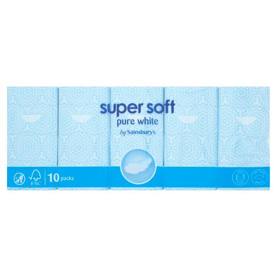 Sainsbury's White, Super Soft Pure Tissue (10 pack)