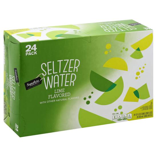 Signature Select Lime Seltzer Water (24 x 12 fl oz)