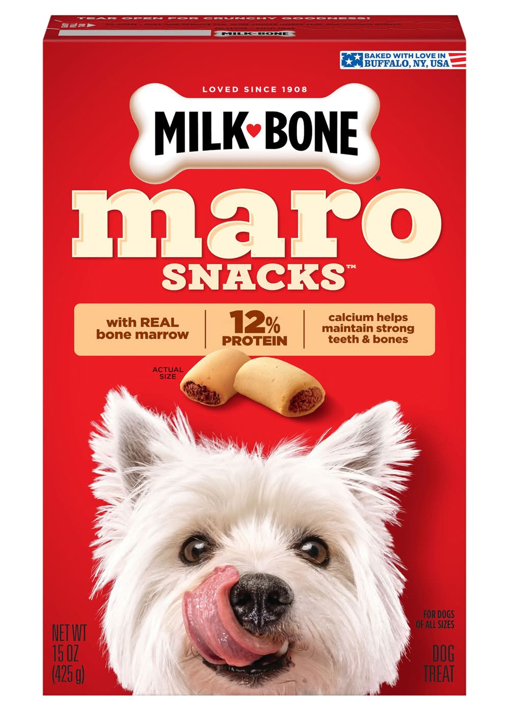 Milk-Bone Marosnacks Dog Treats, Real Bone Marrow, S (15 oz)