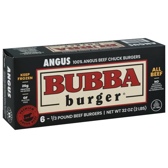 Bubba Burger 100% Angus Beef Chuck Burgers (6 ct)