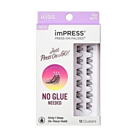 Kiss Products Inc Impress Press-On Falsies Edgy Wispy Clusters (12 ct)