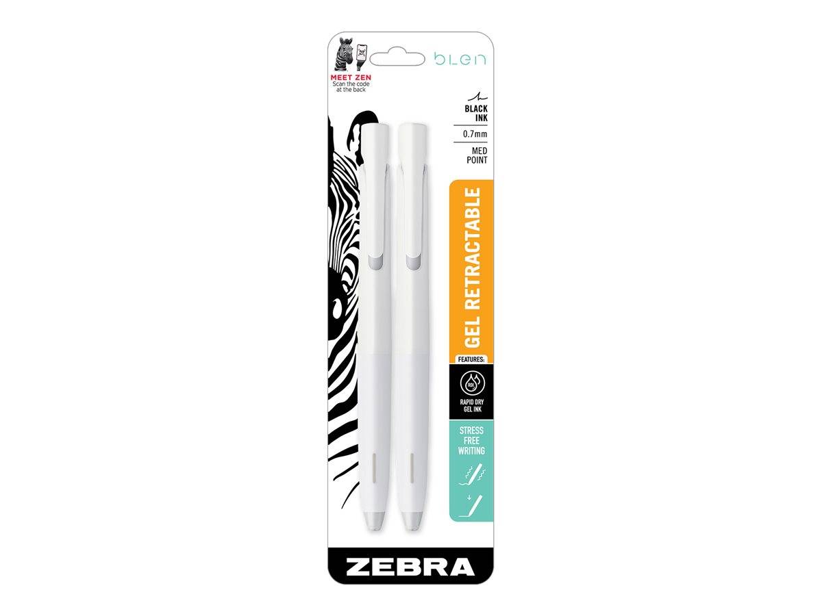 Zebra Blen Retractable 0.7 mm Black Ink Gel Pen