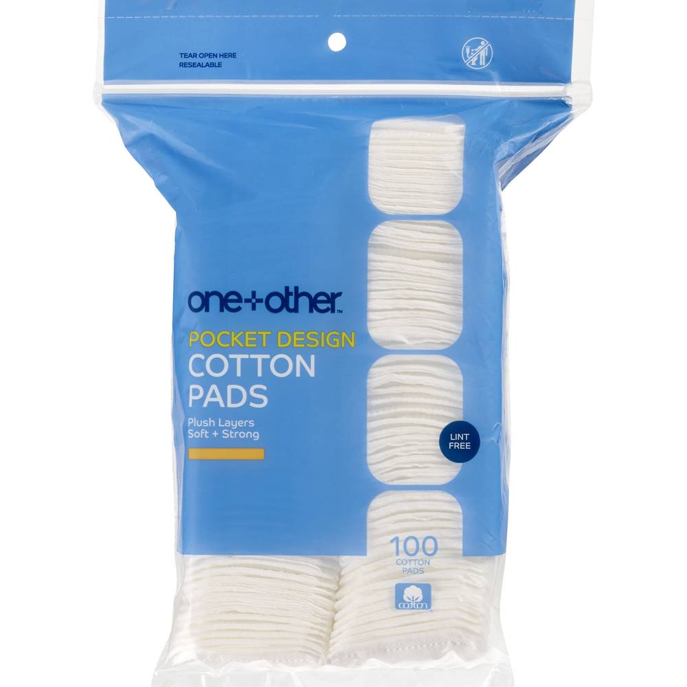 One+Other Pocket Design Premium Cotton Pads, 100Ct