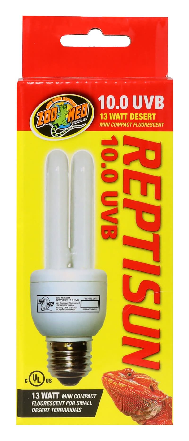Zoo Med ReptiSun 10.0 UVB Mini Compact Fluorescent Bulb Reptile Desert UVB Terrarium (Size: 60 Watts / 13 Watts)