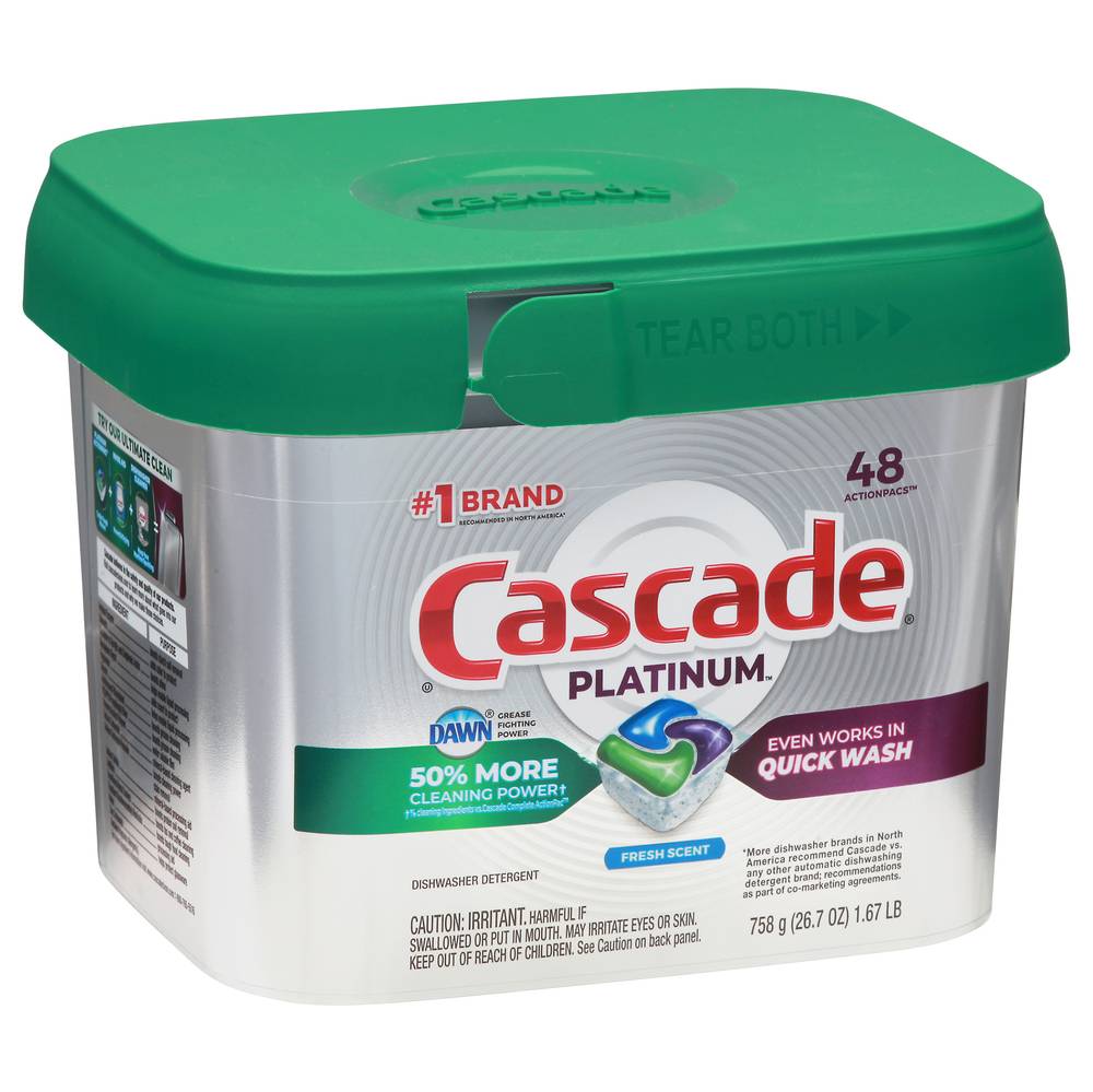 Cascade Platinum Actionpacs Fresh Scent Dishwasher Detergent (1.67 lbs)