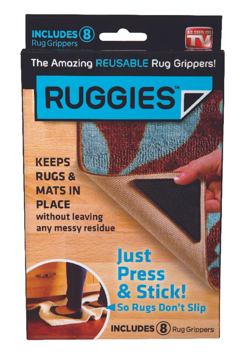 Ruggies As Seen On Tv Rug Grippers Polyurethane/Polyester/Paper 8 Pk