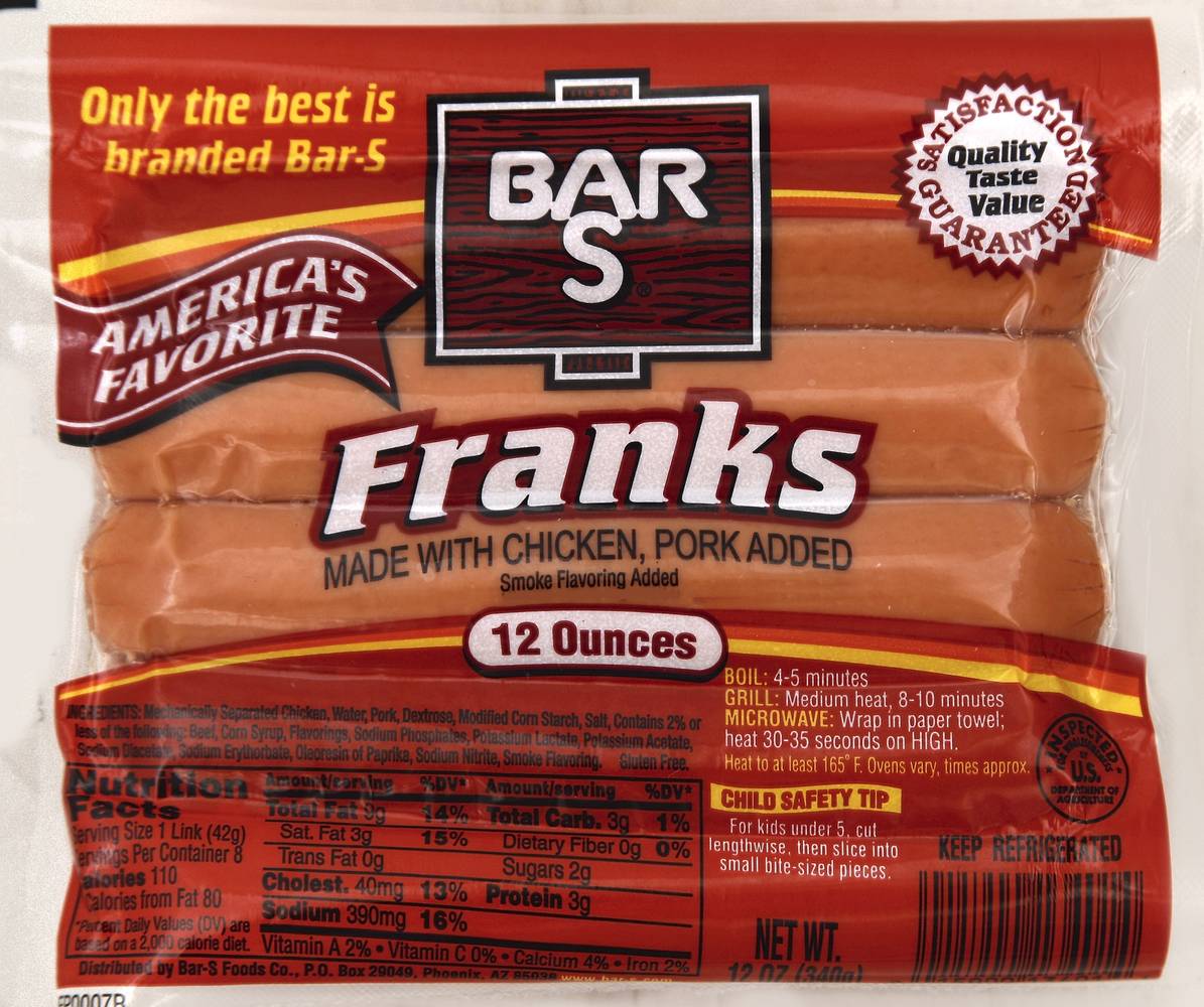 Bar-S Classic Chicken & Pork Franks (12 oz)