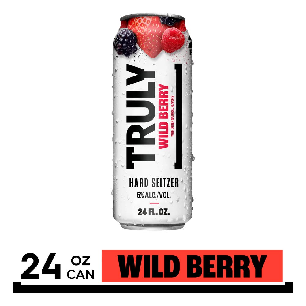 Truly Lightly Flavored Hard Seltzer, Wild Berry (24 fl oz)